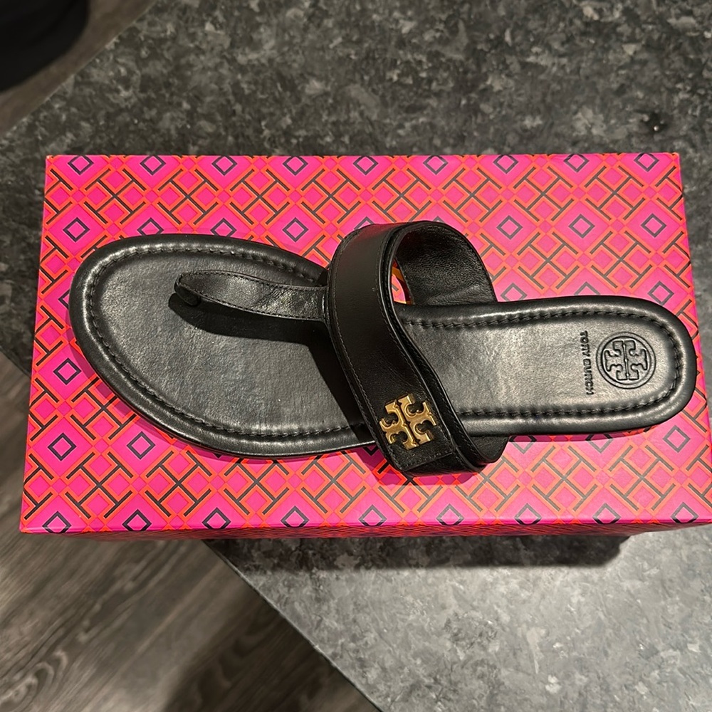 Black Everly Flat Thong/Sandal